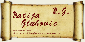 Matija Gluhović vizit kartica